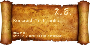 Kercsmár Bianka névjegykártya