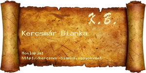 Kercsmár Bianka névjegykártya