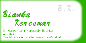 bianka kercsmar business card