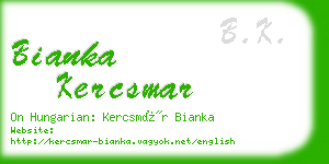 bianka kercsmar business card